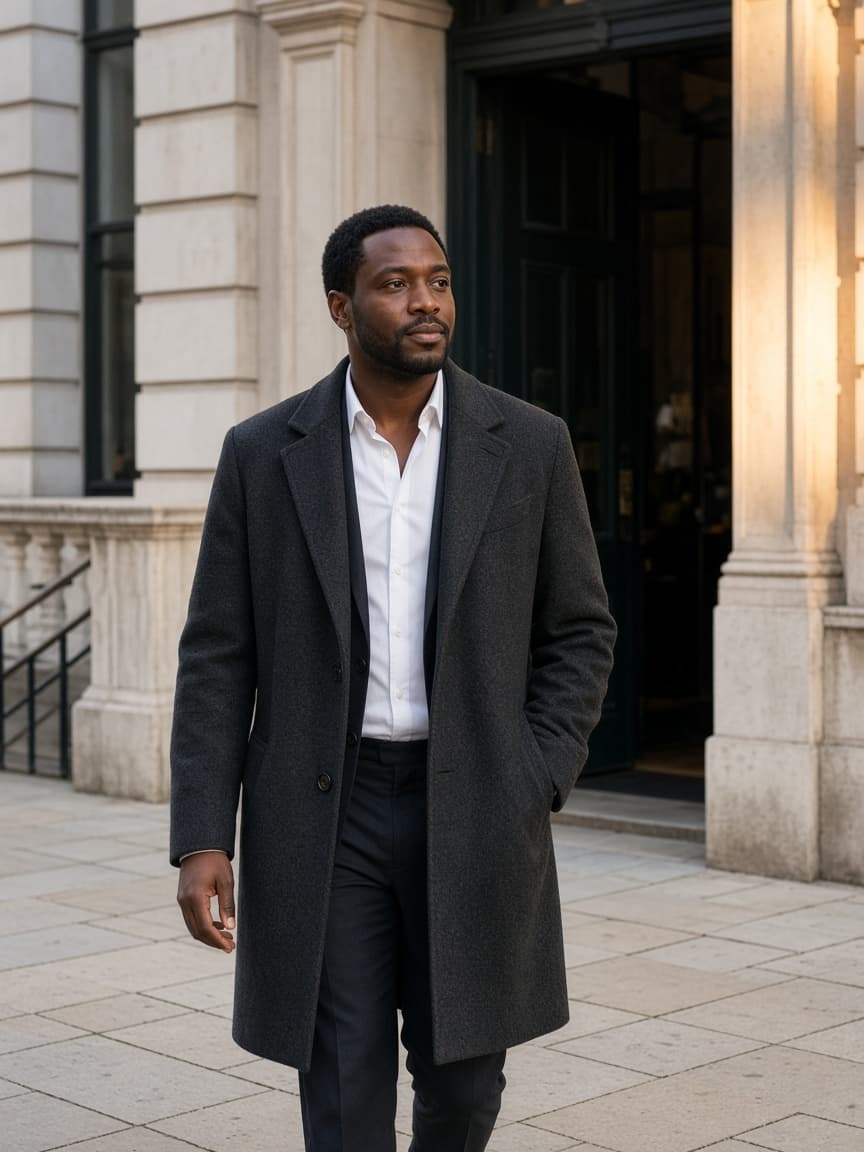 A professional arriving at a London office