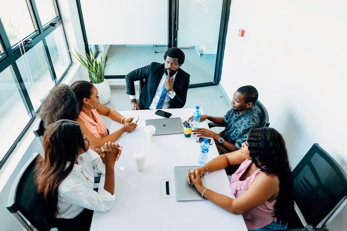 African professionals taking part in a business meeting