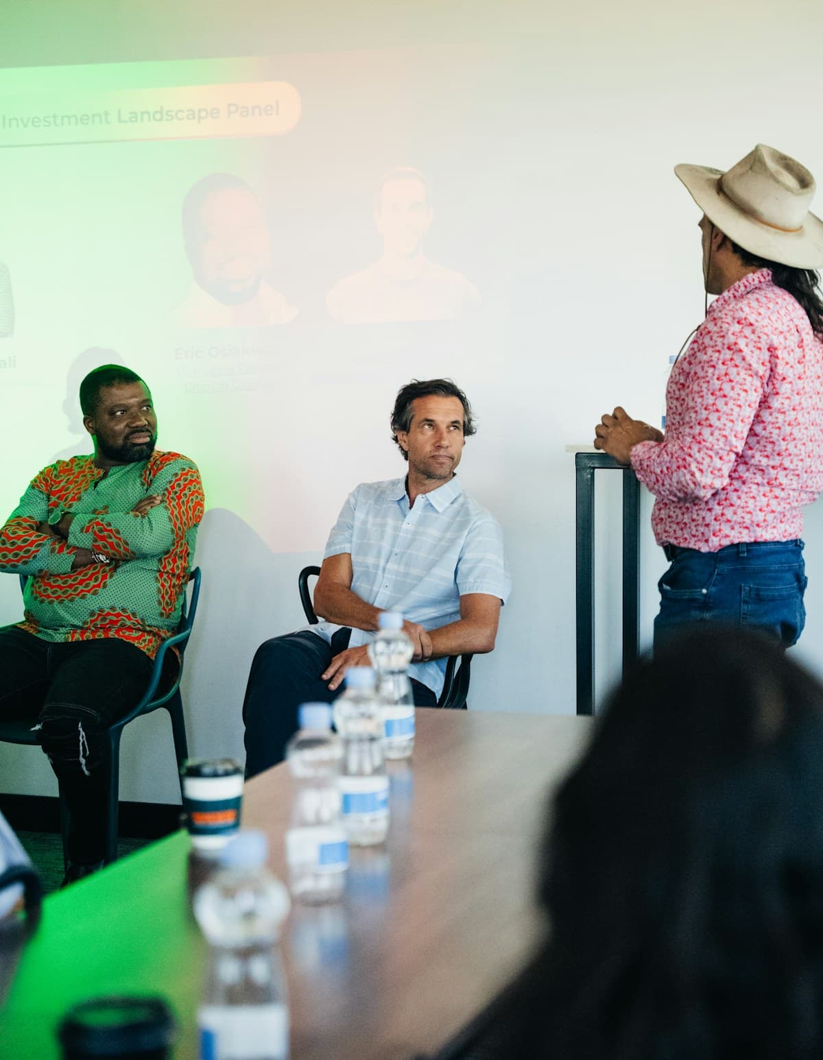 A speaker leading a panel discussion in Nairobi